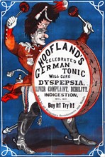 Advert for Hoofland's celebrated German Tonic Water
