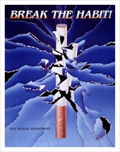 Public health poster about smoking
