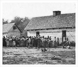 Photograph of former slaves on a plantantion