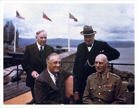 Franklin Roosevelt, McKenzie King, Winston Churchill, Quebec, August 1943
