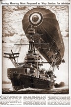 Photograph of a floating mooring mast 1937