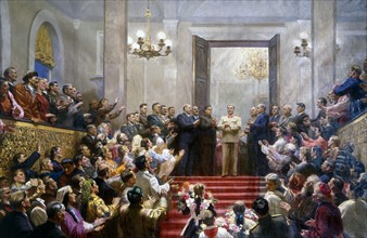 Painting by Yuri Kugach 'The Glorification of Stalin' 1950