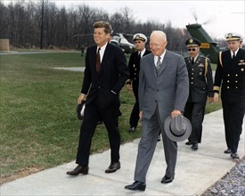 Photograph of President John F. Kennedy and Dwight Eisenhower