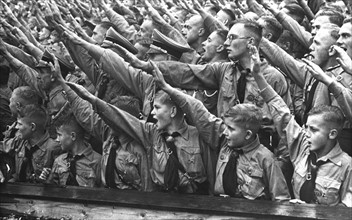Photograph of Nazi Rally with Hitler Youth members