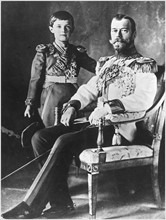 Photograph of Tsar Nicholas II and Tsarevich Alexei of Russia