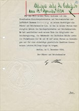 Copy of the Testament of Adolf Hitler 1934