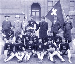 Photograph of Soongsil Christian Academy's Champion Football Team 1925
