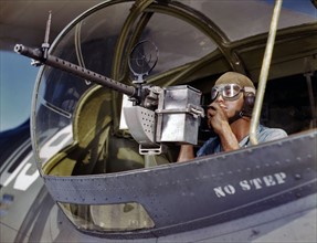 Colour photograph of a World War Two African-American airman