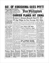 Headline front page on the 'Free Philippines' newspaper 1945