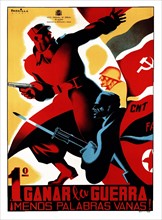 Communist republican propaganda poster from the Spanish Civil War