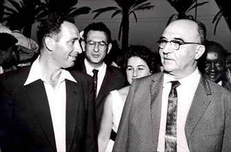Levi Eshkol (Right) with Shimon Peres