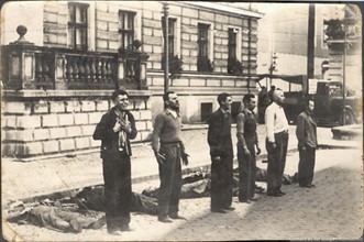 six Polish civilians moments before death by firing squad,