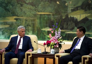 Chuck Hagel US Defence Secretary, meets with Chinese President Xi Jinping