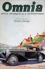 Cover of Omnia Motoring magazine 1933 by Roger Soubie 1898 - 1984; French illustrator and designer