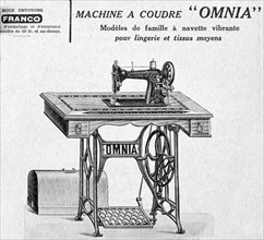 Omnia sewing machine; advert, France 1890