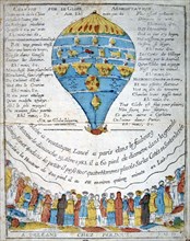 crowds watch the launch of the 'Globe' Balloon, Paris 1783