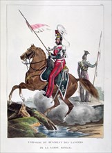 Uniformed cavalryman of the French Lancers, Royal Guard Regiment, 1823