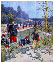French army cyclists on manoeuvres in 1896