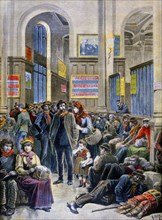 Italian immigrants seek shelter at the Gare Saint Lazare 1896