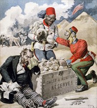 Cartoon satire on British colonial ambitions in Egypt