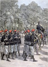 Departure of French Colonial army to fight under colonel Marchand