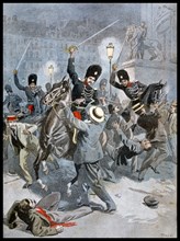 Troops put down riots in Belgium 1899