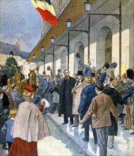 Nationalists celebrating a visit by Paul Deroulede