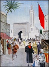 Illustration showing the Moroccan Pavilion, at the Exposition Universelle of 1900