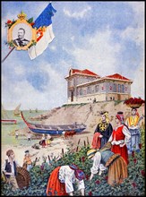 Illustration showing the Portuguese Pavilion, at the Exposition Universelle of 1900