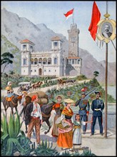 Illustration showing the Monaco Pavilion, at the Exposition Universelle of 1900