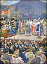 Illustration showing a theatrical performance at the Exposition Universelle of 1900
