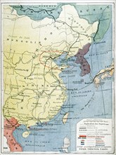 Map showing European presence in China during the Boxer Uprising or Yihequan Movement