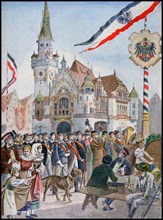 Illustration showing the German Pavilion, at the Exposition Universelle of 1900