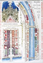 Illustration showing a plan of the exhibition areas for the Exposition Universelle of 1900