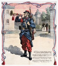 Illustration depicting French army bugler in 1912