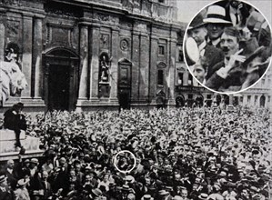 Adolf Hitler in a crowd