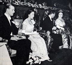 King George VI with Queen Elizabeth and their daughter Princess Elizabeth