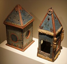 Painted, 18th century lanterns, used carry a light from home to church