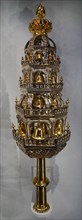Gold Torah Crown which is thought to have come from the court of the Hasidic leader Rabbi Israel Friedman of Ruzhin