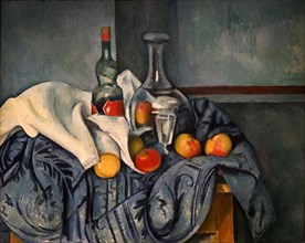 Painting titled 'The Peppermint Bottle' by Paul Cézanne