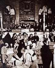 Photograph of Armenian refugees inside a convent