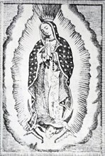 Engraving depicting The Virgin Mary