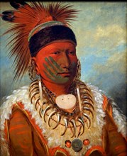 Portrait of The White Cloud, Head Chief of the Iowas by George Catlin