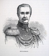 Engraved portrait of Alexander Sergeyevich Menshikov
