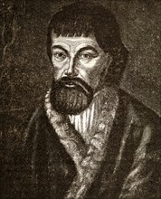 Engraved portrait of Yemelyan Pugachev