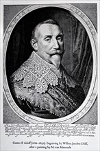 Engraved portrait of Gustavus Adolphus of Sweden