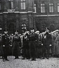 Photograph taken of the Petrograd Women's Battalion of Death Defending the Winter Palace during 1917 Revolution