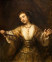 Painting titled 'Lucretia' by Rembrandt