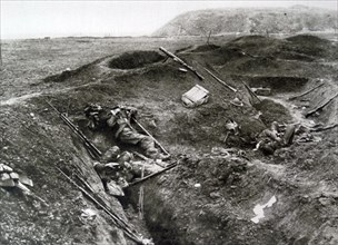 Photograph of deceased English soldiers during the First World War