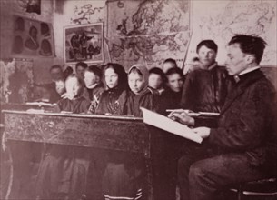 Photograph taken during a class in a Russian school